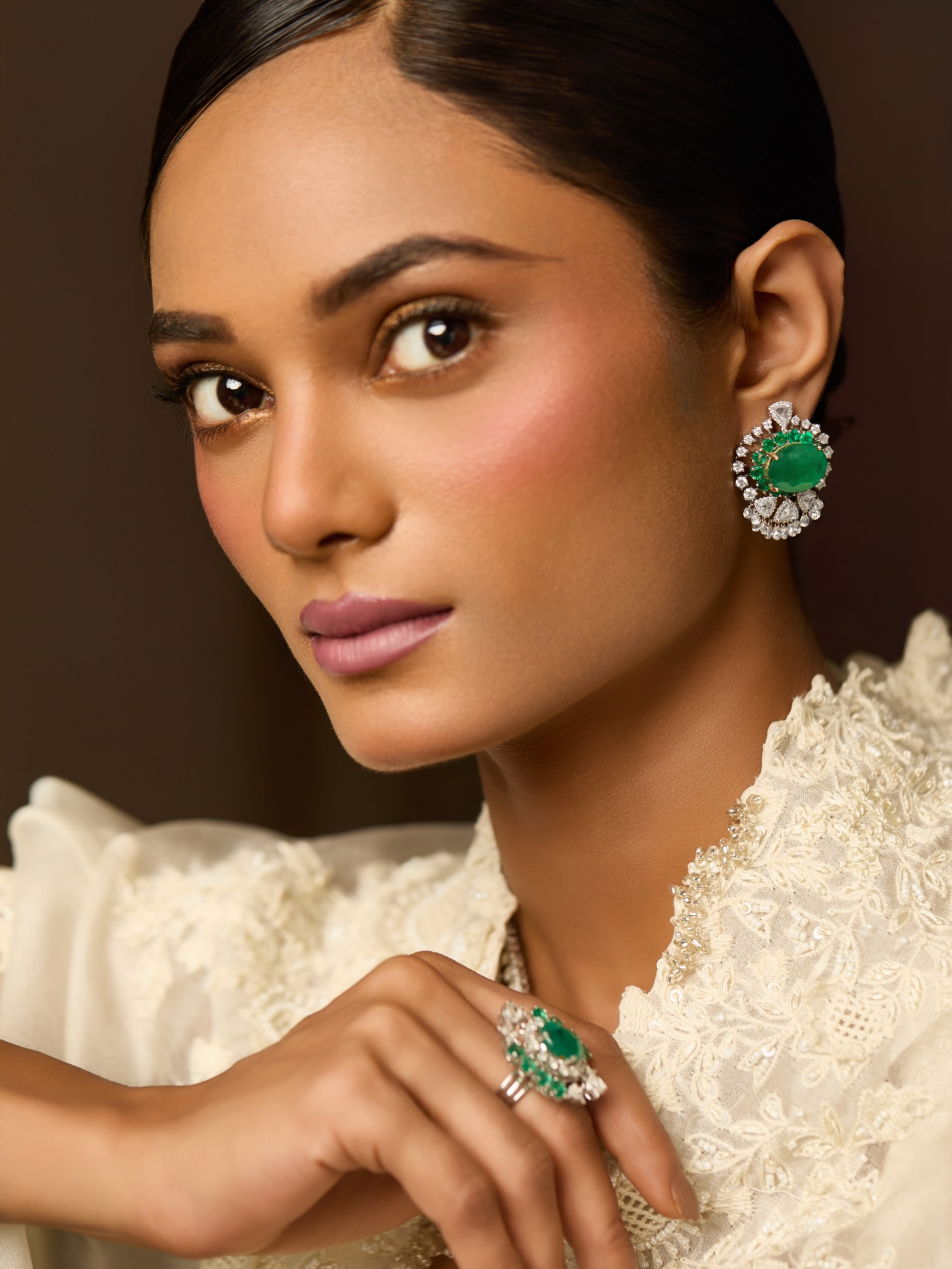 The Modern Edit — emerald and diamond portrait